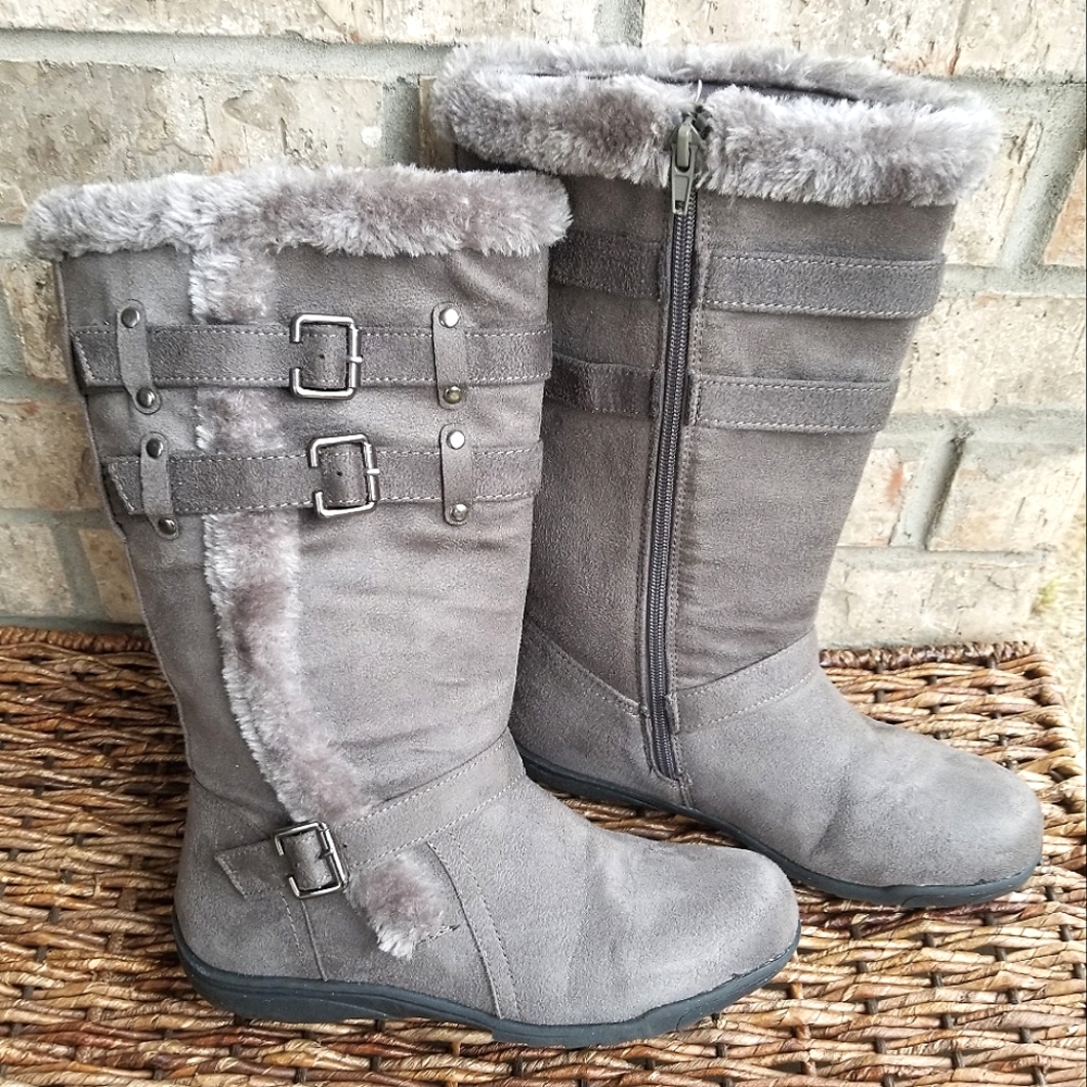 HOTCAKES Haley Buckle Winter Grey (Big Girl Boots 4.5)(237083)